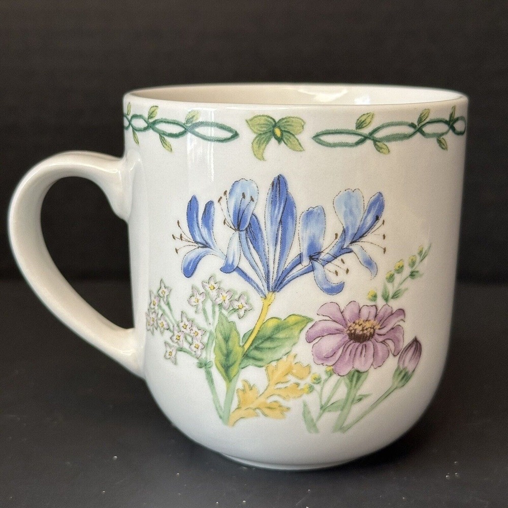 Thomson Floral Garden Iris Flowers Garland Rim, No Trim Mug/Cup Discontinued